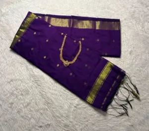 Nayanthara Inspired maheswari silk Cotton Sarees-Royal purple-nayanthara silk