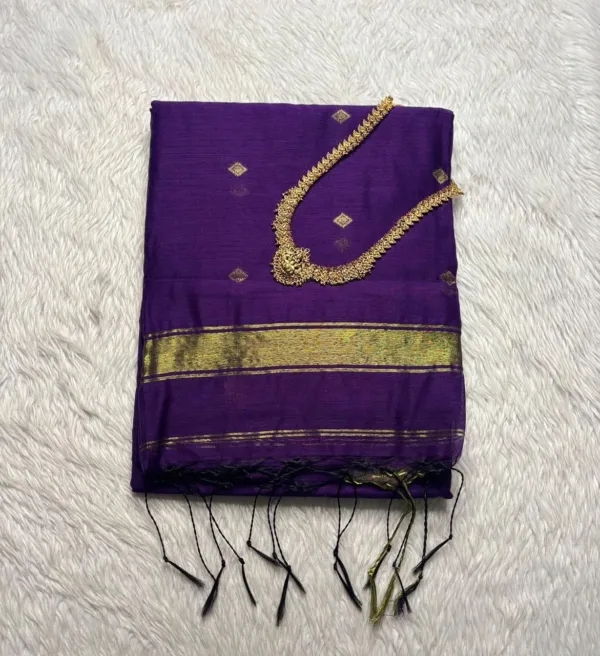 Nayanthara Inspired maheswari silk Cotton Sarees-Royal purple-nayanthara silk