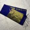 Maheswari silk cotton sarees with running blouse-Ink blue