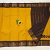 Madurai sungudi Cotton Zari Check Contrast - Mustard yellow with Maroon (Running blouse)