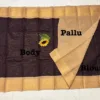 Madurai sungudi Cotton Zari Check Contrast - Dark brown with biscuit (Running blouse)