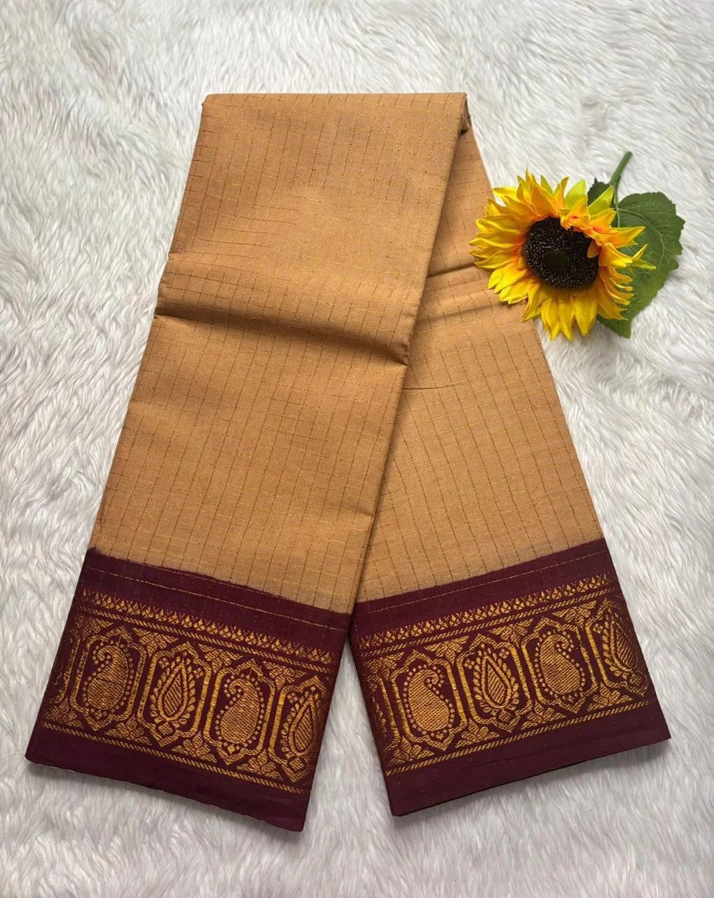 Biscuit with Maroon (Running Blouse)