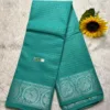 Madurai sungudi Cotton Silver Zari - Sea blue (Running blouse)