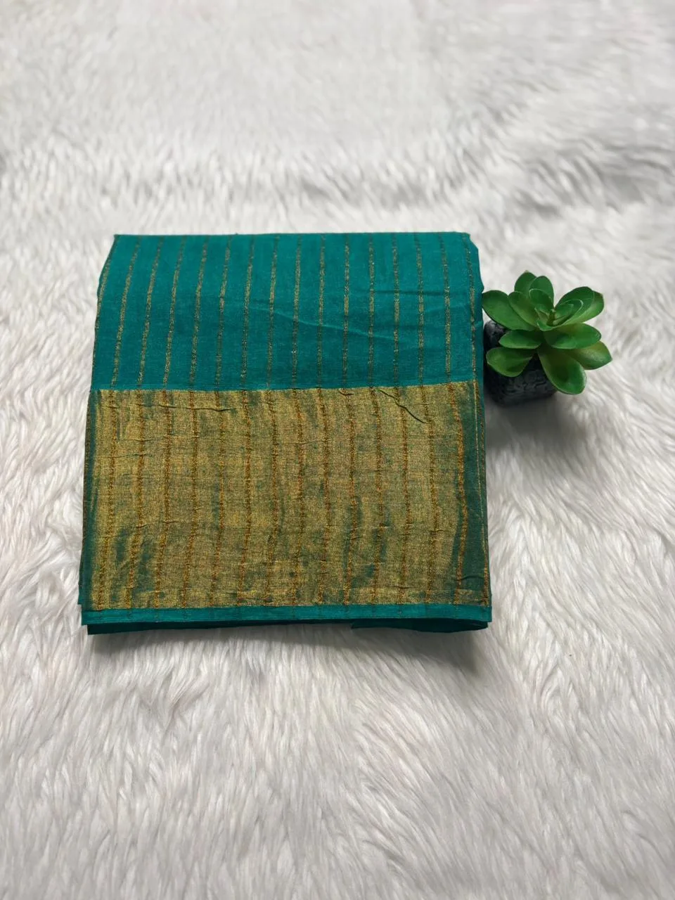 Sungudi Cotton Blouses - Tissue border - Silver green