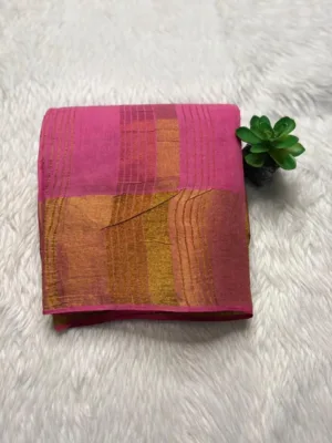 Sungudi Cotton Blouses - Tissue border - Pink Pallu