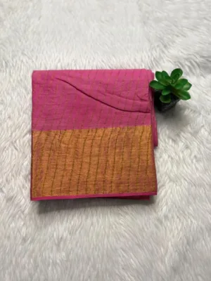 Sungudi Cotton Blouses - Tissue border - Pink