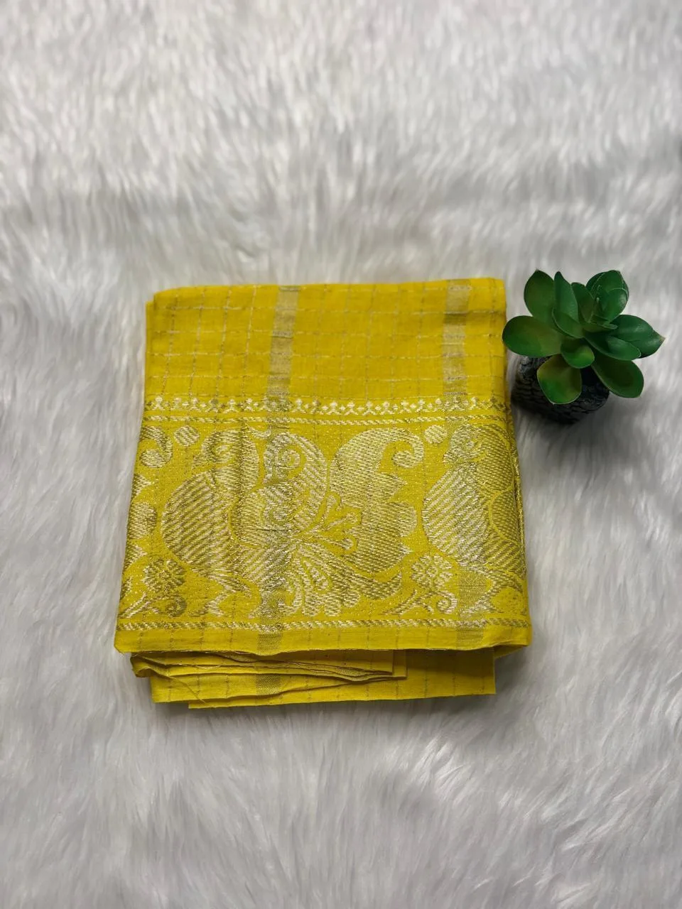 Sungudi Cotton Blouses - Silver Zari - Lemon yellow Pallu