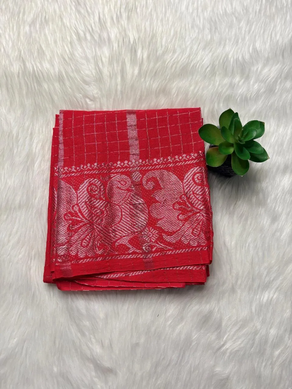 Sungudi Cotton Blouses - Silver Zari - Tomato pink Pallu