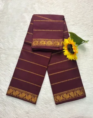 Madurai sungudi cotton Veludhari Small Self border -Maroon