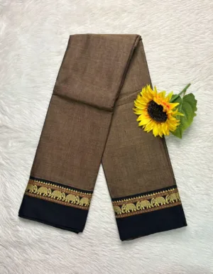 Narayanpet Cotton Sarees - Dark Grey
