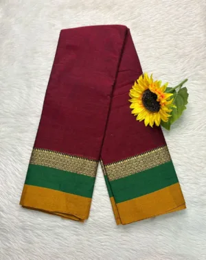 Narayanpet Cotton Sarees - Dark Red