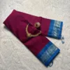 Mangalagiri Cotton Saree With Running Blouse - Megenta Pink