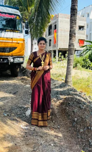 kanchi cotton saree with Running Blouse - Kanchi cotton - Maroon