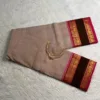 kanchi cotton saree with Running Blouse- Kanchi Cotton - Biscuit