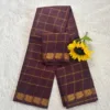 Madurai Sungudi Cotton Pavithra checked Saree With Blouse - Brown