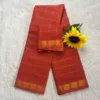 Madurai Sungudi Cotton Pavithra checked Saree With Blouse - Light Orange