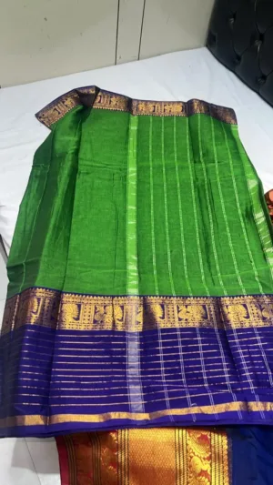Narayanpet Cotton Sarees - Green Narayanpet