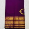 kanchi cotton saree with Running Blouse - Kanchi cotton - Dark Purple -Ready to dispatch
