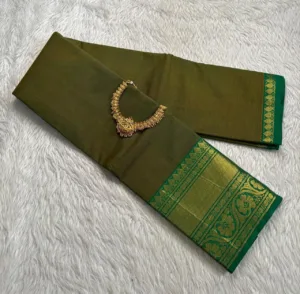 Chettinad Cotton Sarees - Light Green - Without Blouse