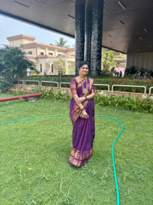 kanchi cotton saree with Running Blouse - Kanchi cotton - L purple